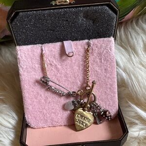 Gold Charm Necklace with Heart Pendant